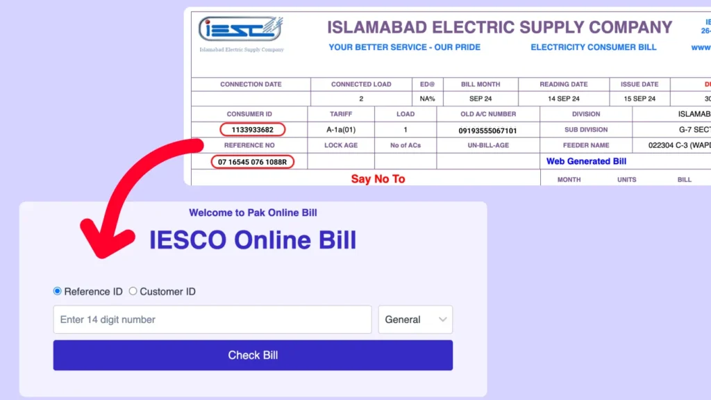 how to check iesco online bill